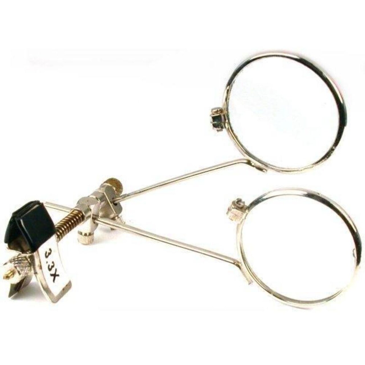 3.3X Double Lens Clip-On Jewelers Loopy Eye Loupe for Glasses - Stainless Steel